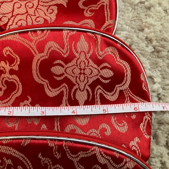 NEW SET OF 5 RED BROCADE CLUTCH PURSE/make up bags from India 🇮🇳 - Picture 3 of 8